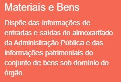 Tranparência - Materiais e Bens