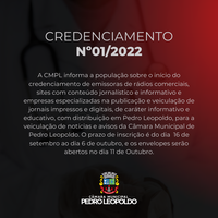 CMPL informa sobre o início do credenciamento de veículos midiáticos para prestação de serviço