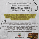 Câmara irá premiar melhor livro sobre os 100 anos de Pedro Leopoldo Câmara irá premiar melhor livro sobre os 100 anos de Pedro Leopoldo