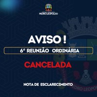 Câmara Municipal de Pedro Leopoldo adia 6ª Reunião Ordinária