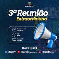 Câmara Municipal de Pedro Leopoldo realizará a 3ª Reunião Extraordinária