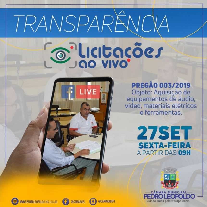 Câmara vai transmitir licitações a partir desta sexta-feira