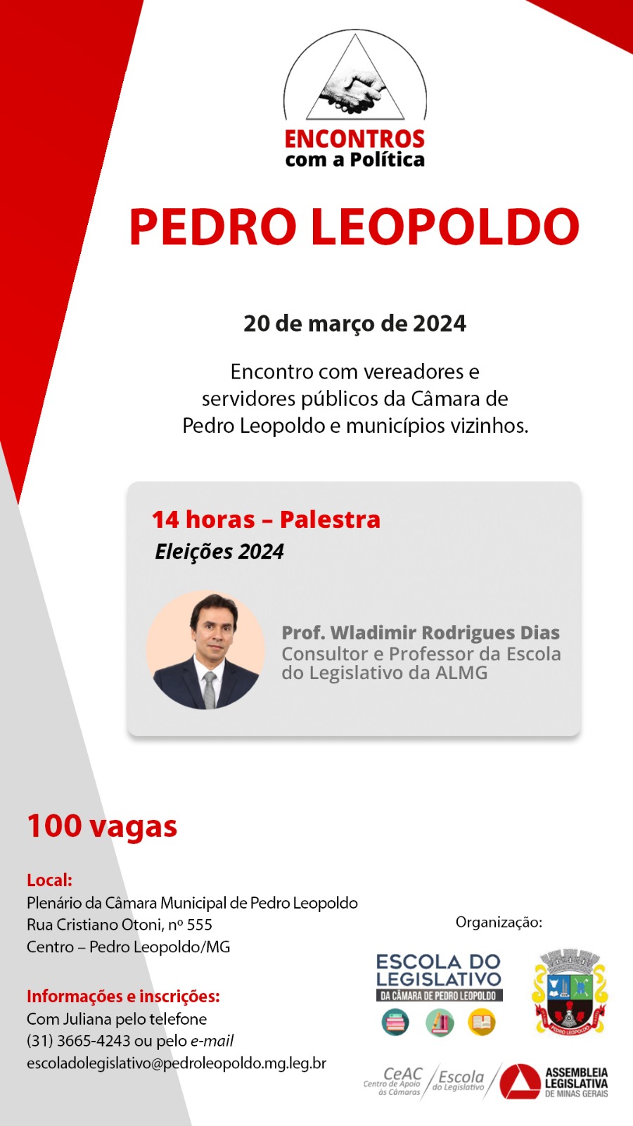 Palestra sobre as Eleições 2024 na CMPL, 20/03/2024 - 14h