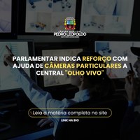 Parlamentar indica reforço com ajuda de câmeras particulares a central "Olho Vivo"