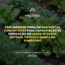 Parlamentar propõe mini hortas comunitárias para capacitação da população do Lagoa de Santo Antônio, Fidalgo e Quinta do Sumidouro Parlamentar propõe mini hortas comunitárias para capacitação da população do Lagoa de Santo Antônio, Fidalgo e Quinta do Sumidouro