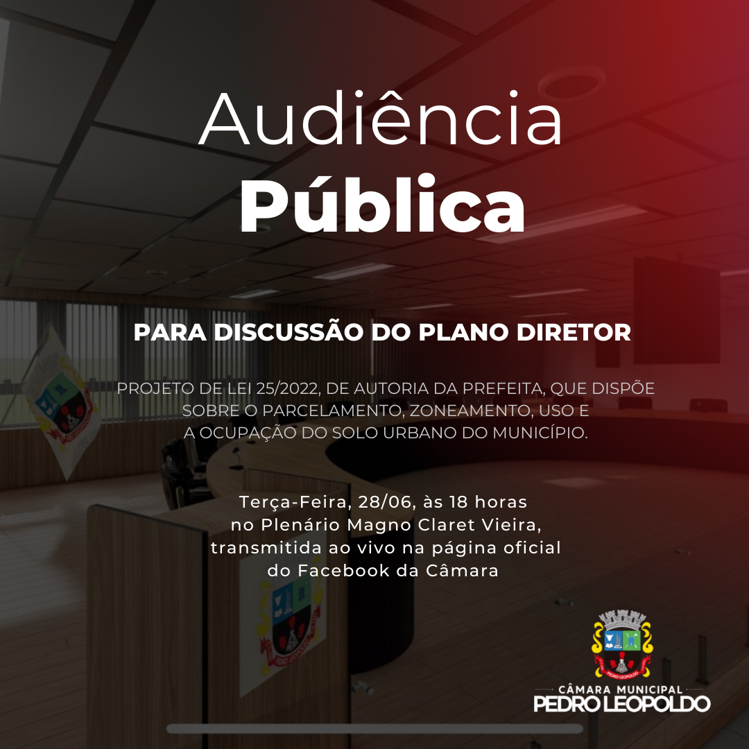 Plano Diretor será pauta de Audiência Pública