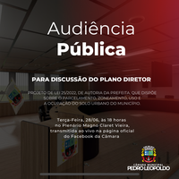 Plano Diretor será pauta de Audiência Pública