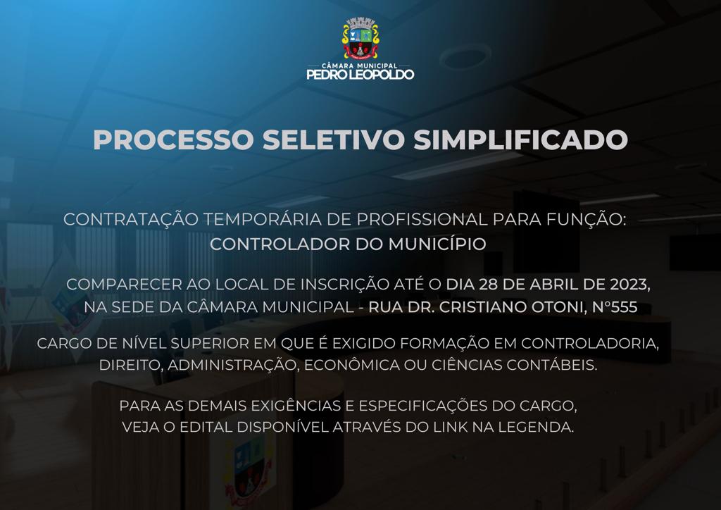 Processo Seletivo para contratação temporária está aberto, saiba mais: